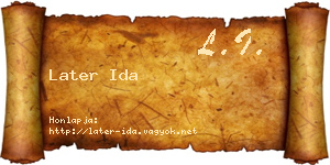 Later Ida névjegykártya